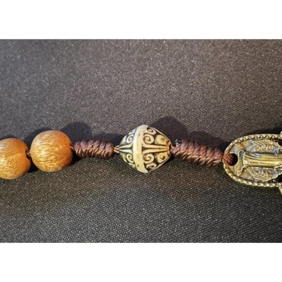 Our Father Sacred Handmade Solid Wood Rosary (Our Lady - Walnut) - Picture 2 of 2